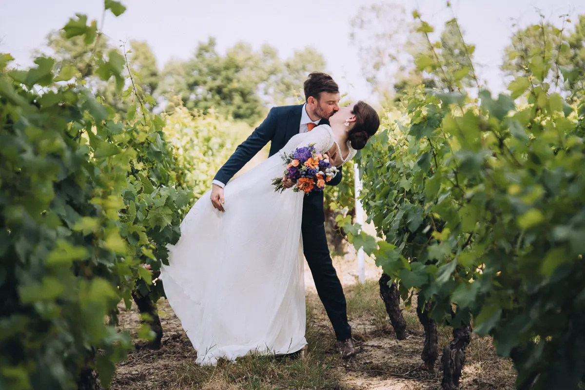 Reportage mariage dans le vignoble Nantais – Réception au cœur des vignes en Loire-Atlantique.